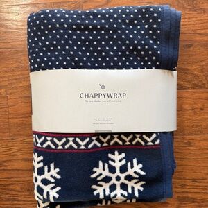 ChappyWrap Snowflake Classic Fair Isle Reversible Blanket - Navy, Red, and White
